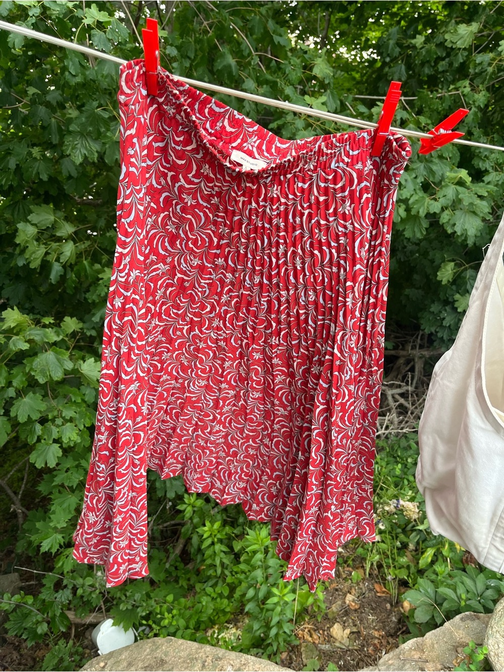 Max Studio Red Floral Maxi Skirt